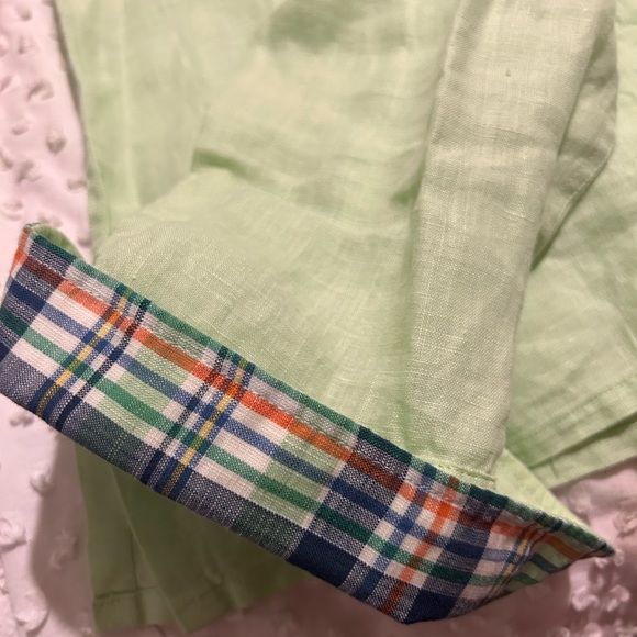 Mens Light Green Linen Dress Shirt by Archipelago - Picture 2 of 4